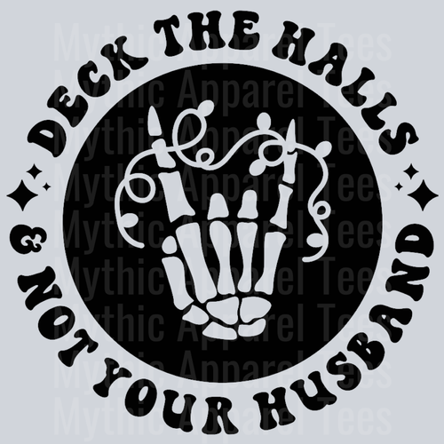 Deck The Halls And Not Your Husband Pocket Design Christmas Wavy Retro Funny Designs