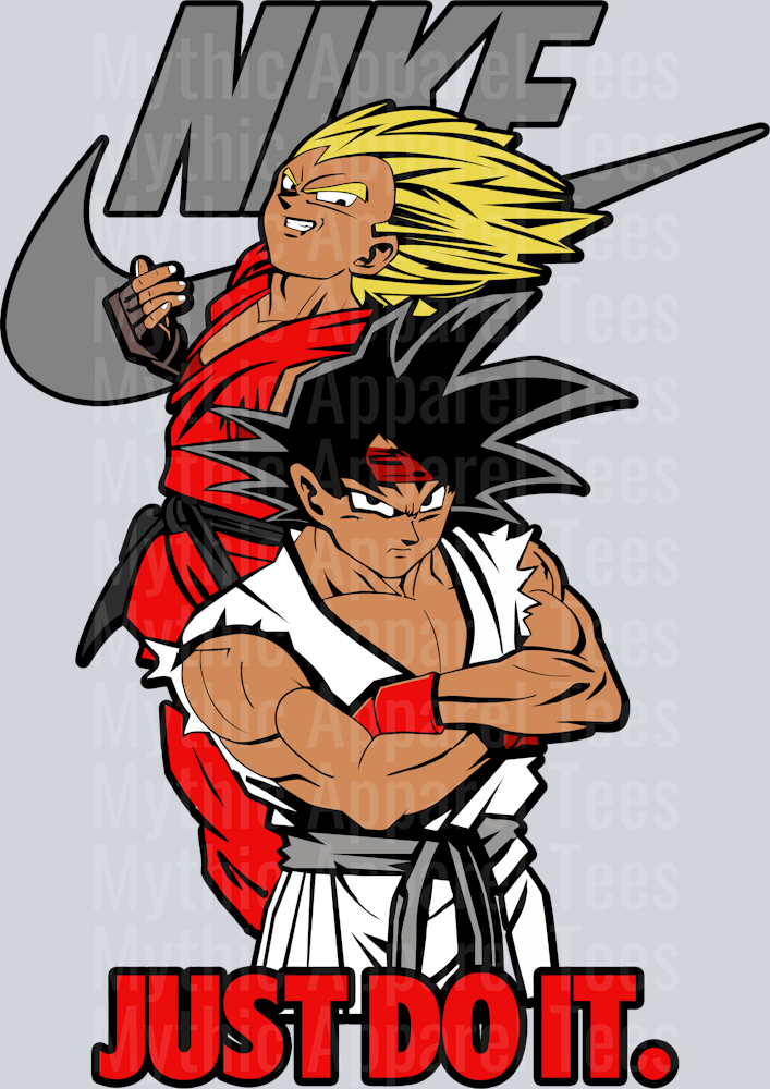 GOKU AND VEGETA Dragon Ball Z JUST DO IT DTF Nike Transfers