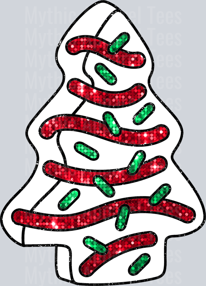 Tree Cake Christmas Wavy Retro Funny Designs