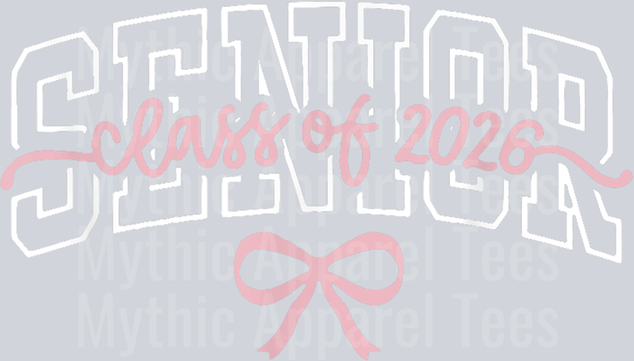First Day School Pink Coquette Bow Senior 2026 Class of 2026 T-Shirt