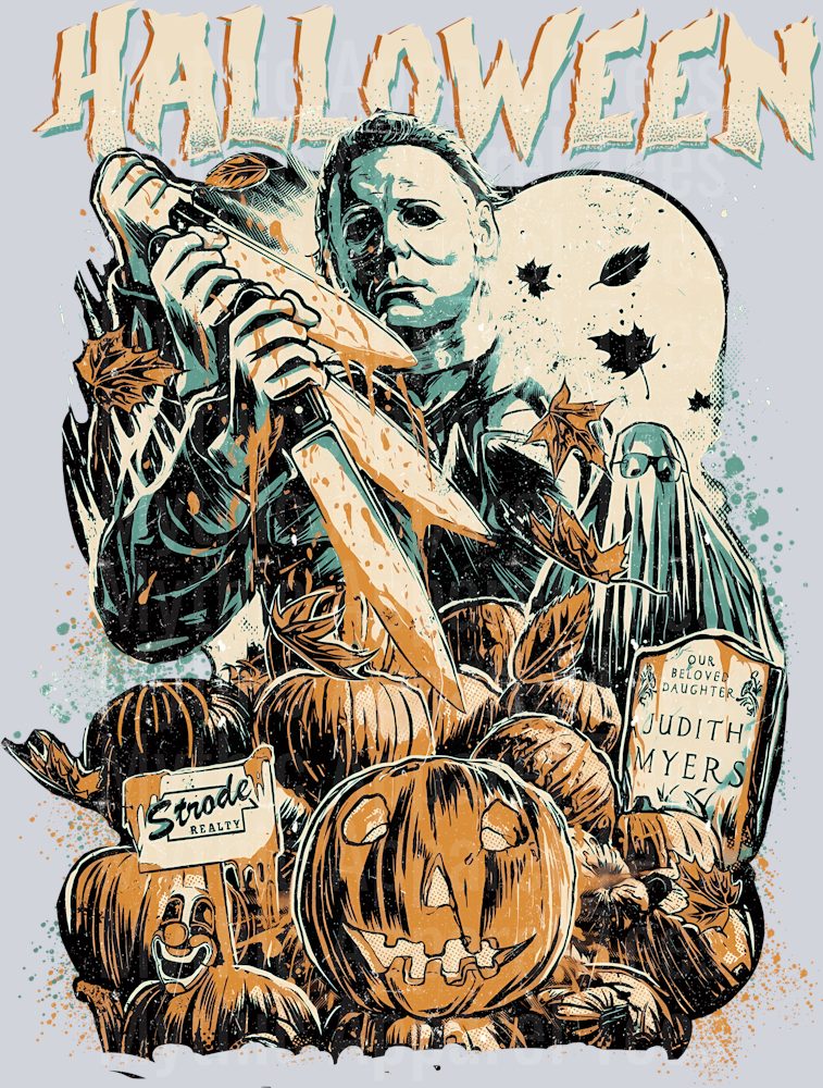 Michael Meyers Halloween Movie Figure Icon Halloween DTF horror Movie Transfers
