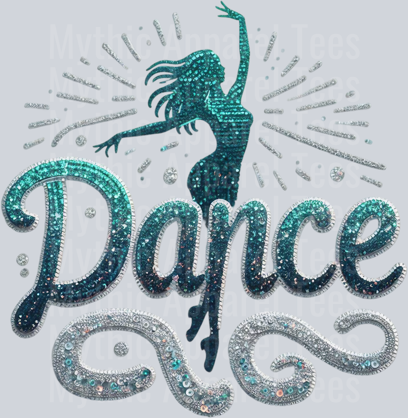 004 Dance Sequins Mint DTF Dance Female Transfers