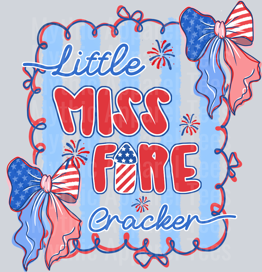 Little Miss Firecracker 4th of July DTF Patriotic Transfers