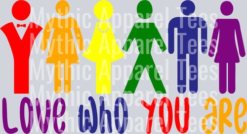 Love who you are figures LGBTQ+ Transfer