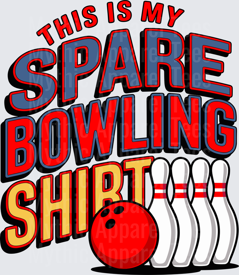 Bowling This Is My Spare Bowling Shirt Funny Pins and Ball