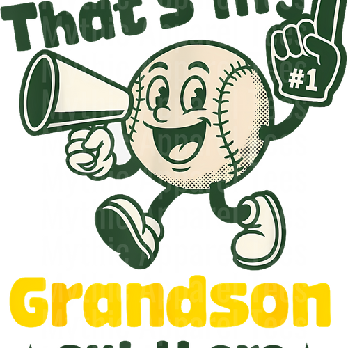 Grandma Grandpa Grandparents Baseball DTF Transfer