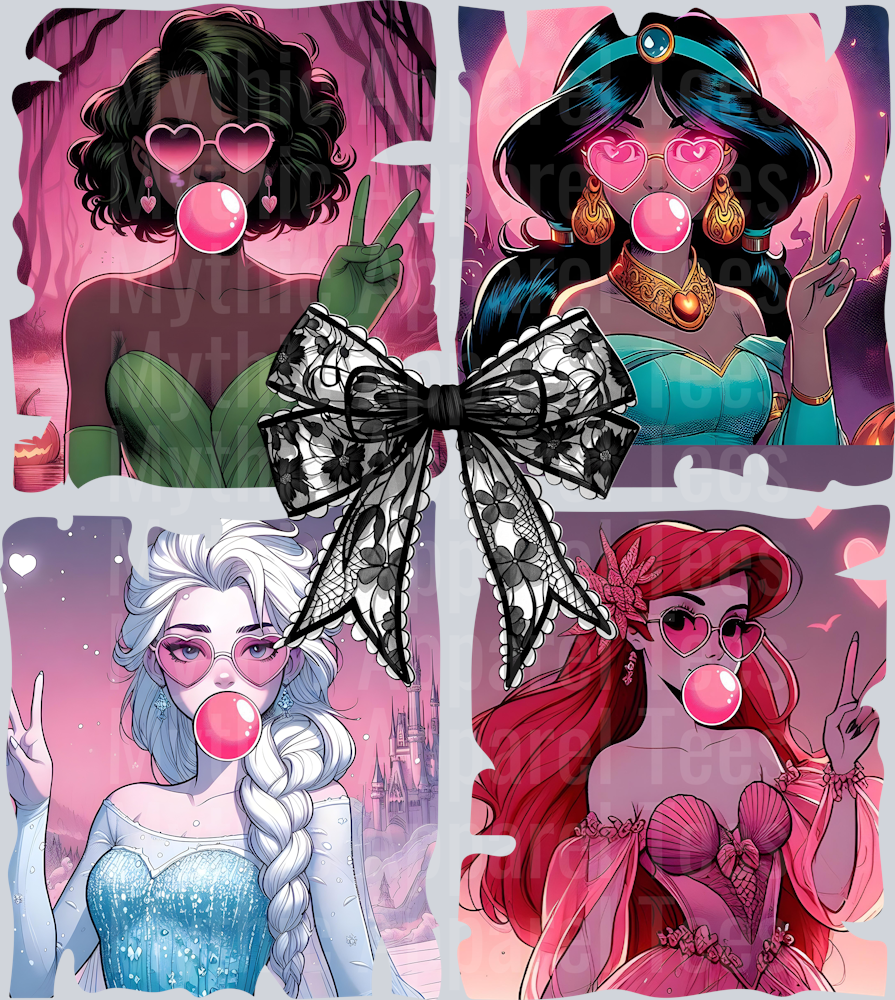 Disney Princesses Blowing Bubbles DTF Disney Transfers