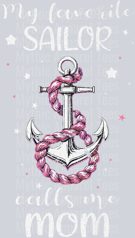AZ1286 NAVY My Favorite Sailor Calls Me Mom Proud Sailor Mom Anchor Premium T-Shirt