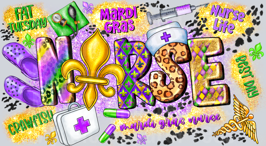 Mardi Gras Nurse Tumbler