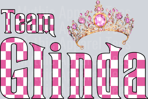 Checkered Team Glinda Wicked Movie DTF Wicked Transfers