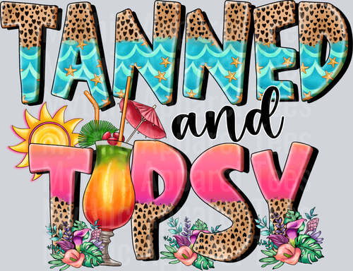 Tanned and tipsy summer sun and beach cheetah DTF Summer Transfers