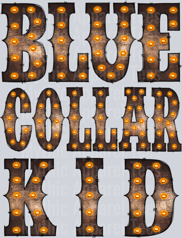 Blue collar kid DTF Blue Collar Transfers