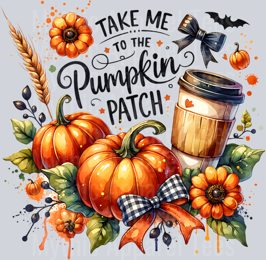 TAKE ME TO THE PUMPKIN PATCH WITH COFFEE PNG