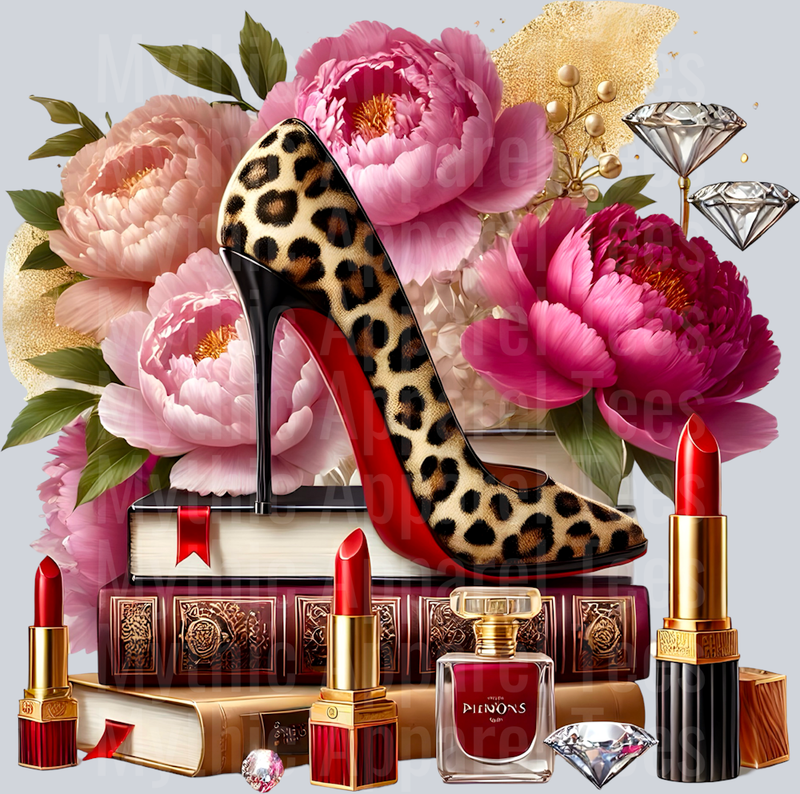 8 Leopard Heels Glam DTF Glam Transfers