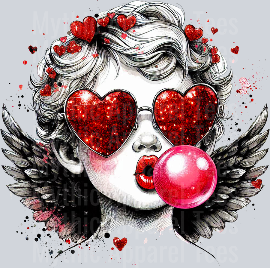 Cupid Blowing Bubblegum 2 Style Combo Valentines Day Design