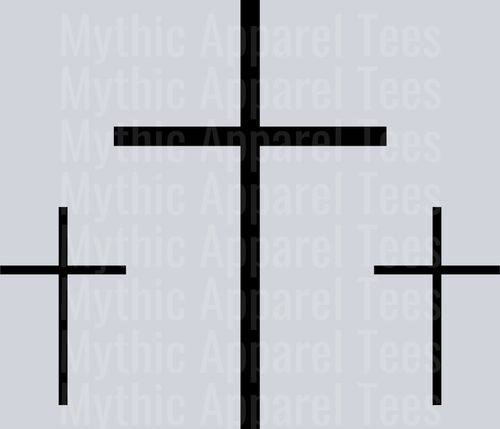 3 crosses black DTF Religious Transfers