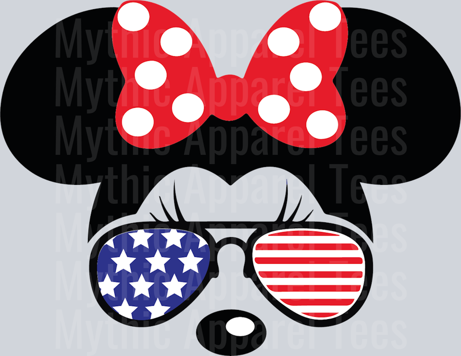 ear minnie American Eyelashes DTF Patriotic Disney Transfers