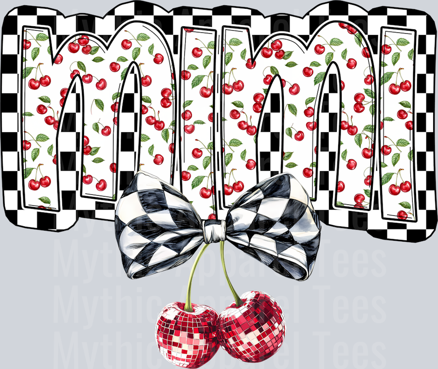 MiMi Cherries and Checkers DTF MIMI Transfers
