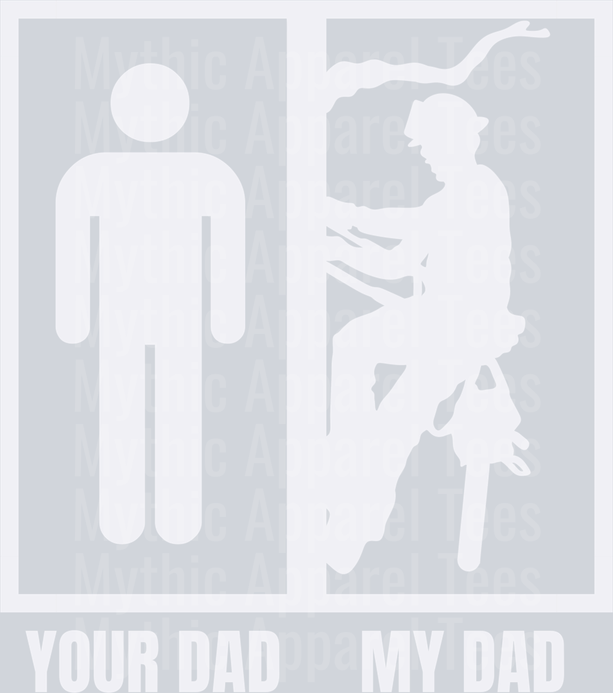 Your dad my dad tree climber white DTF Blue Collar Transfers