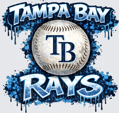 MLB Transfers Tampa Bay Rays Baseball Grunge Splatter Design