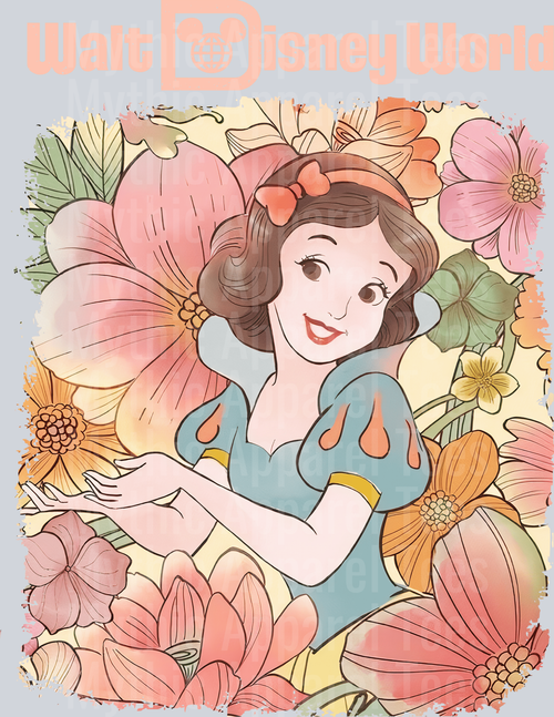 Snow white classic Portrait Walt Disney World Design DTF Disney Transfers