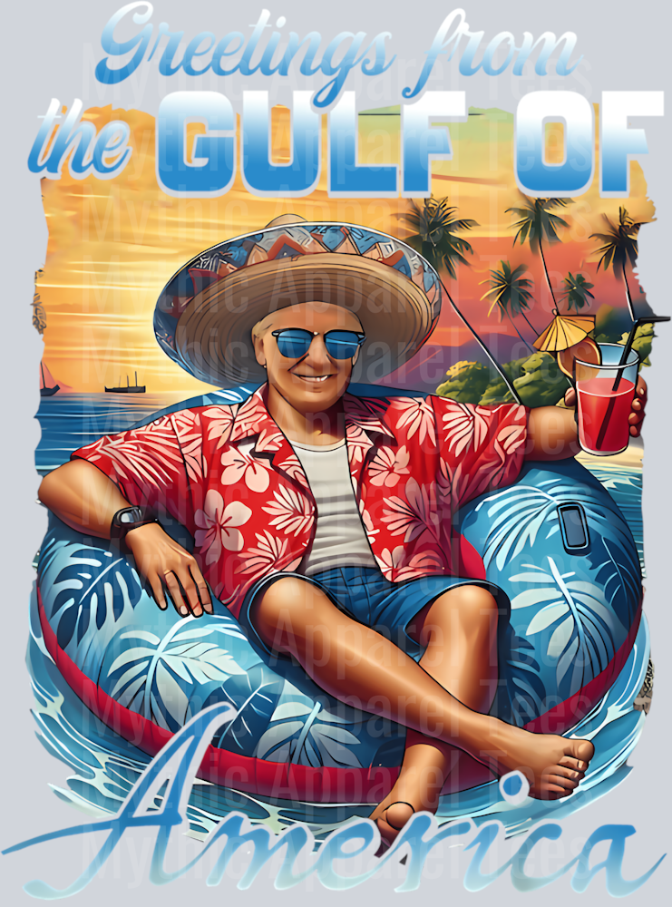 Greeting from the Patriotic Gulf Long Sleeve Sombrero DTF Gulf Of America Transfers