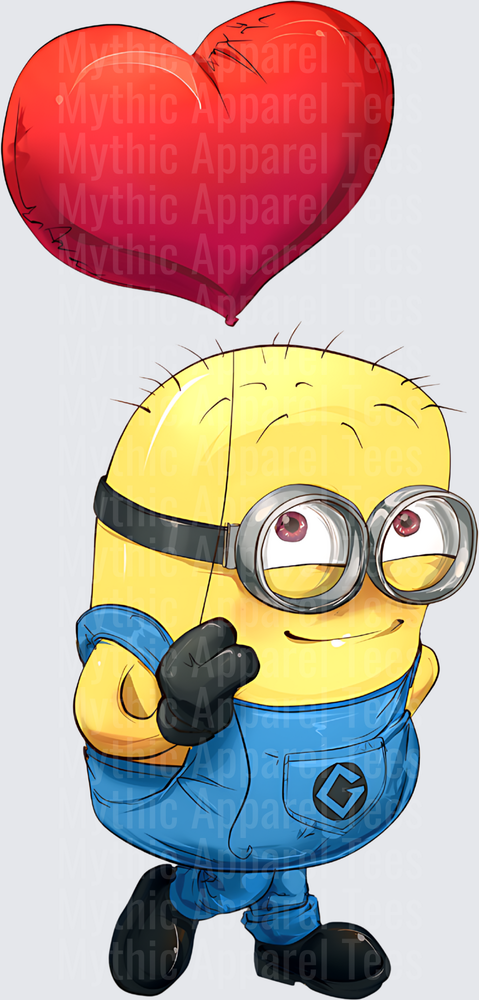 Minnions Dave Holding Red Heart Balloon Valentine's Day