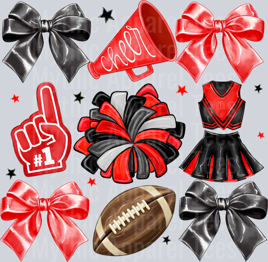 Cheer Bow Red And Black
