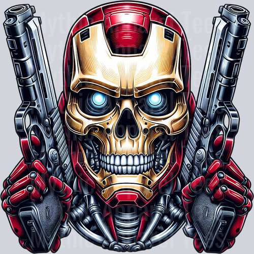 Ironman Guns Skull DTF Superhero Transfers