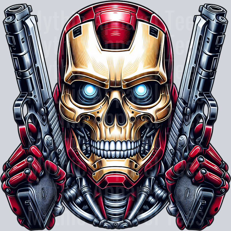 Ironman Guns Skull DTF Superhero Transfers