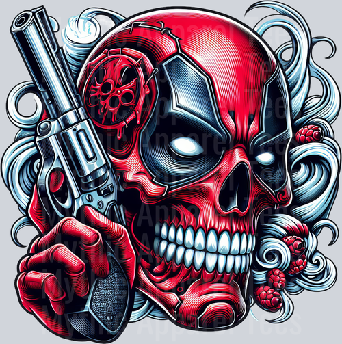 Deadpool Skull DTF Superhero Transfers