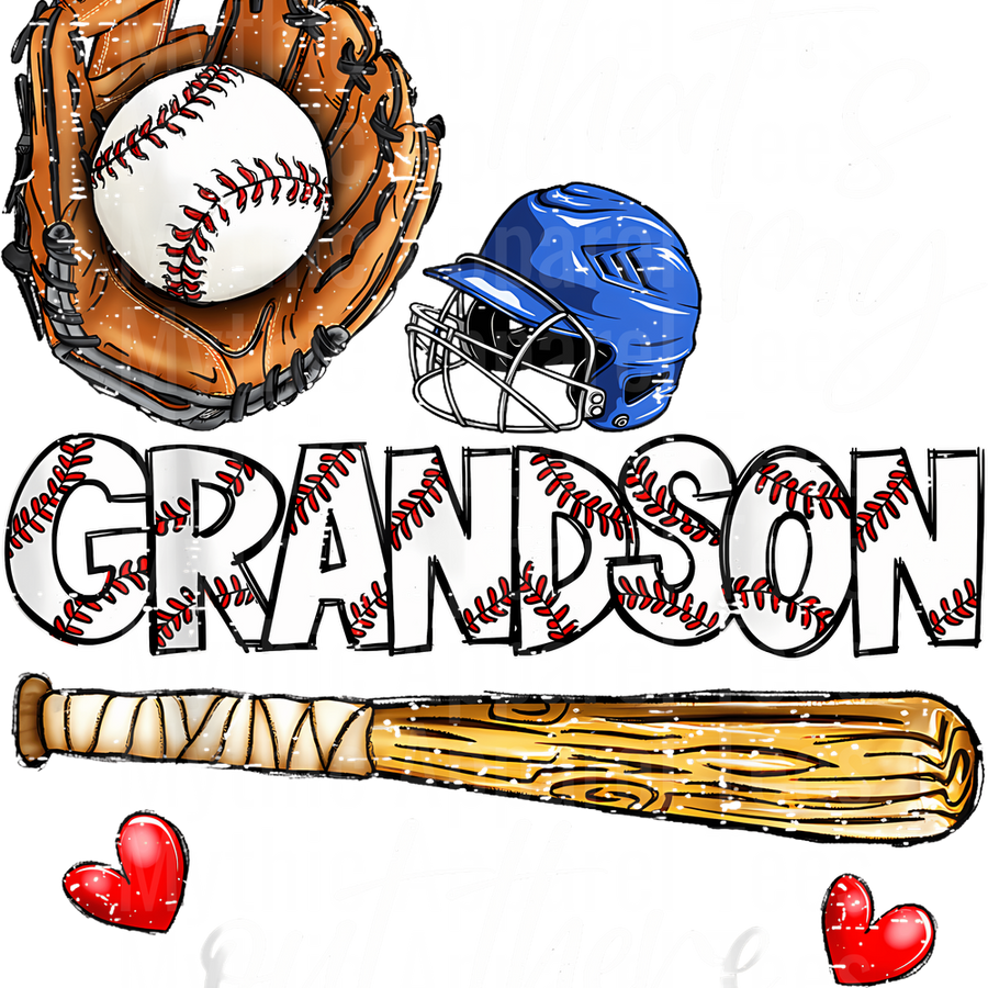Grandma Grandpa Grandparents Baseball DTF Transfer