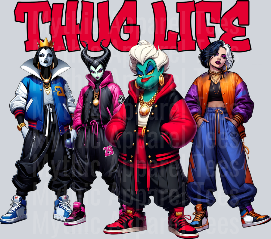 Cruella Ursula The Queen Maleficent Thug Life Halloween DTF Thug Life Transfers