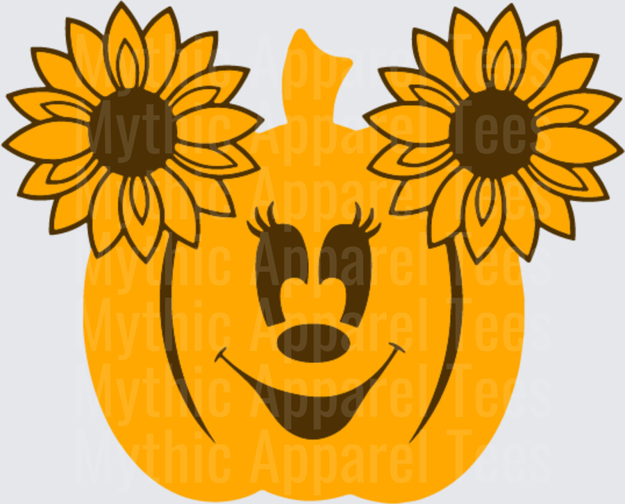 Disney Fall and Thanksgiving Minnie Mouse Sunflower Pumpkin