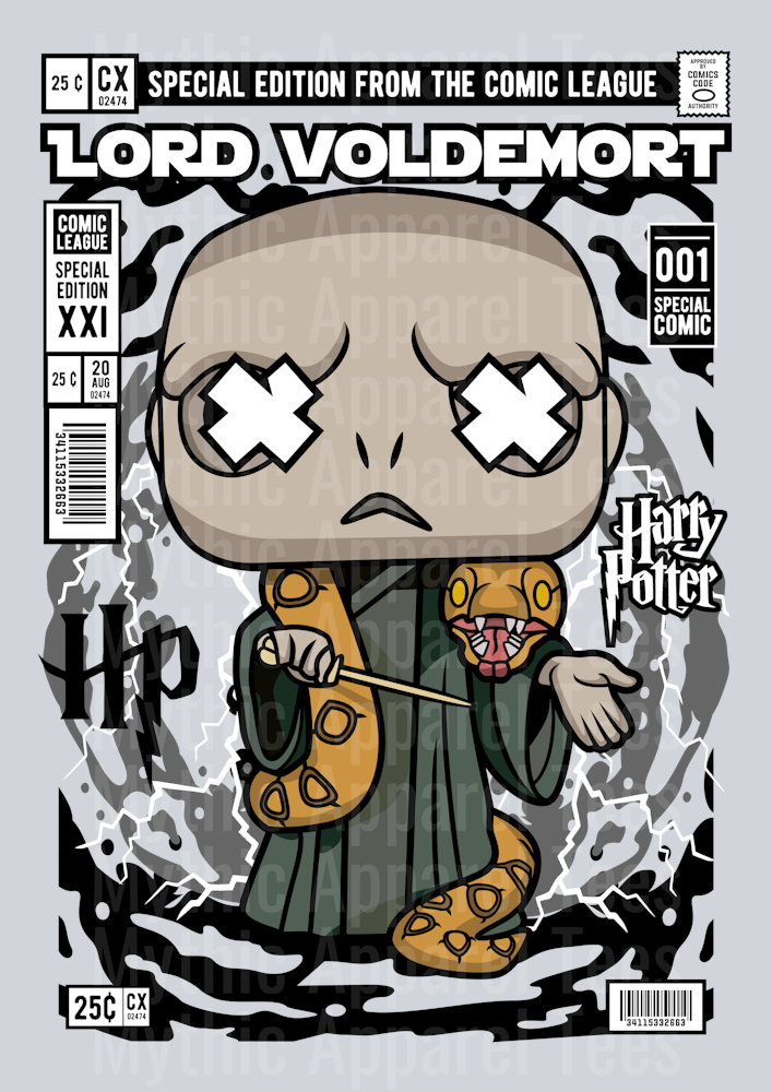 Lord Voldemort Comic Book Cover STYLE DTF Pop Culture Transfers