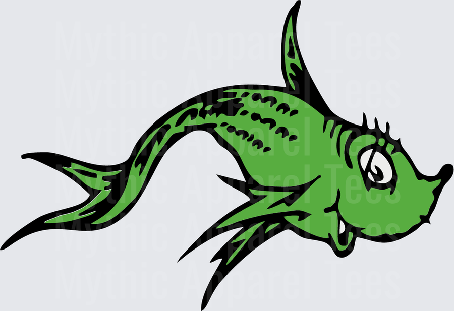 DR Seuss One Fish Two Fish Green Fish Cartoon Illustration