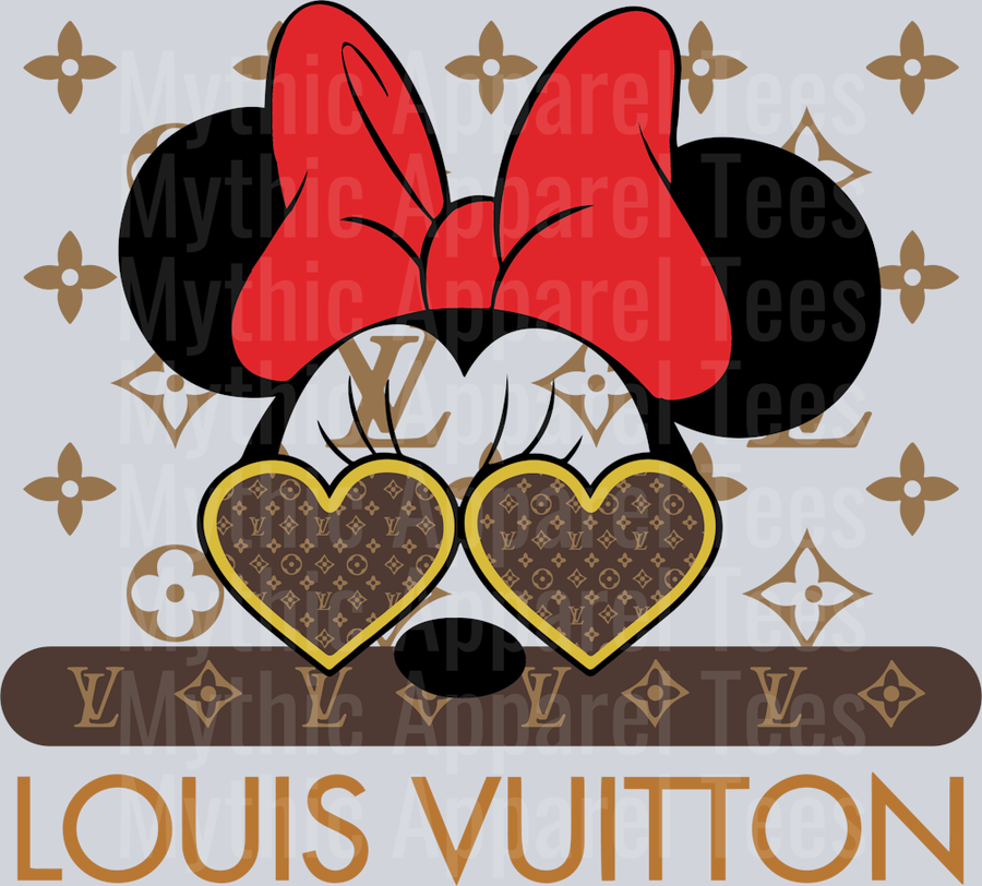 Minnie Mouse Heart Glasses Disney LV Shirt DTF Luis Vuitton Transfers