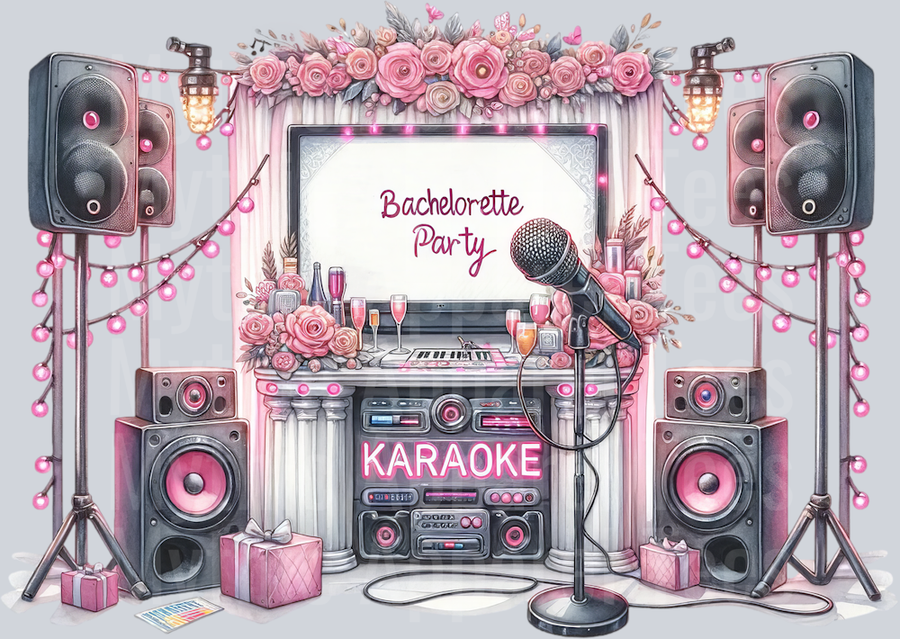 BACHELORETTE PARTY Karaoke DTF Wedding Transfers