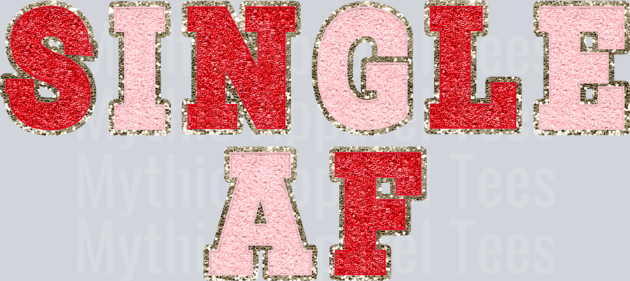 Single AF Wavy Retro Funny Designs Valentines Day Sequin