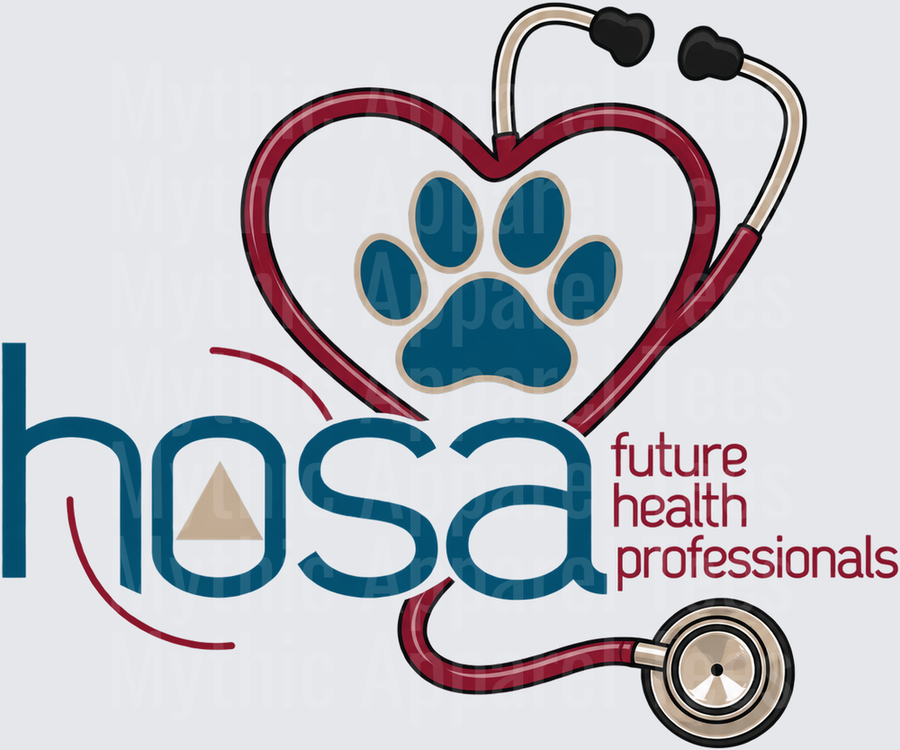 HOSA Future Health Professionals Stethoscope Heart Paw Print Veterinary Medicine Design