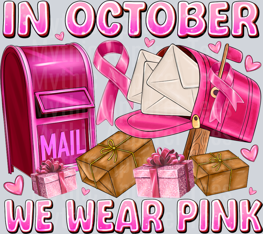 in October We Wear Pink Postal Service Breast Cancer Awareness