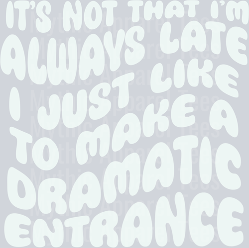 Dramatic entrance white DTF Sassy Transfers