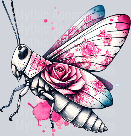 WHITE GRASSHOPPER WITH ROSES
