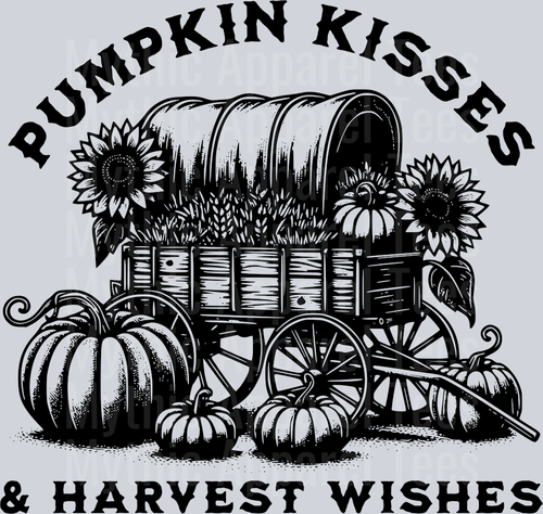 PUMPKIN KISSES AND HARVEST WISHES BLACK FALL DESIGN