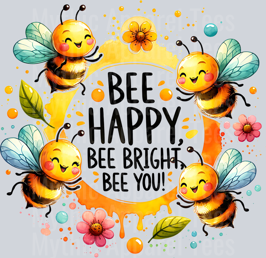 BEE HAPPY BEE BRIGHT BEE YOU WATERCOLOR PNG