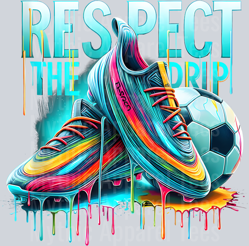 Funny Respect The Drip Soccer Ice Cream Drip With Sprinkles DTF Soccer Transfers