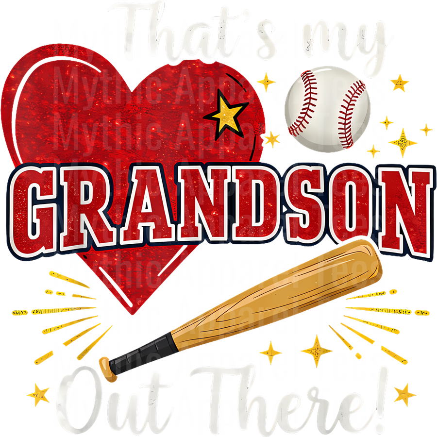 Grandma Grandpa Grandparents Baseball DTF Transfer