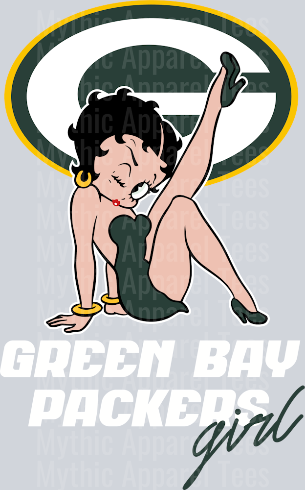 Green Bay Packers Girl Betty Boop DTF NFL Transfers