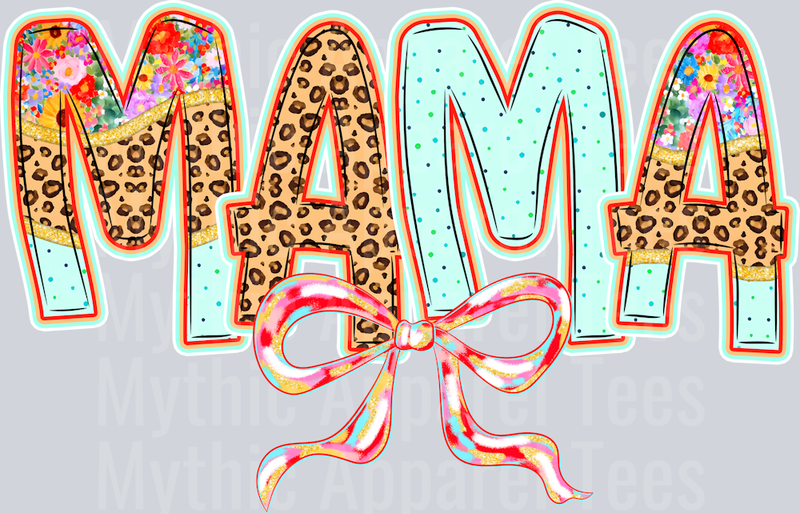 MaMa Cheetah and Aqua DTF MaMa Transfers