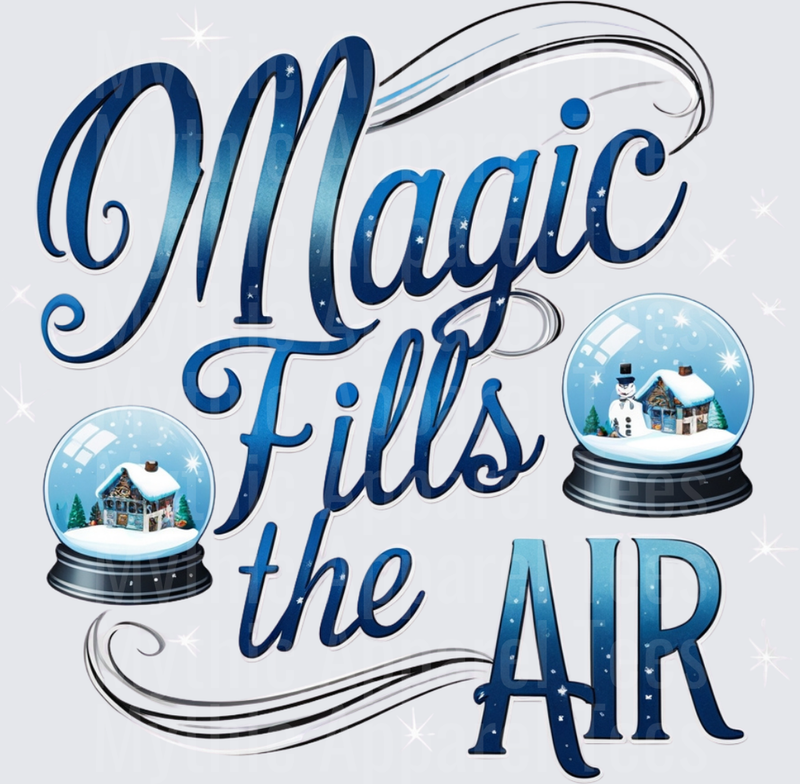 Christmas Magic Fills the Air Snow Globe Holiday Design